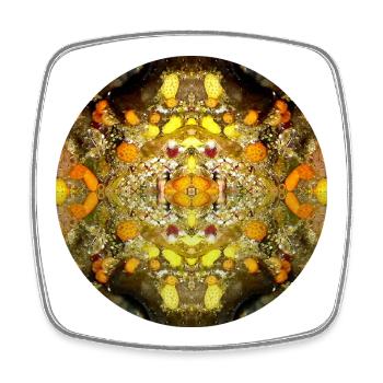 Nature Mandala Éponge Sous-marine - Magnet carré - blanc - Devant
