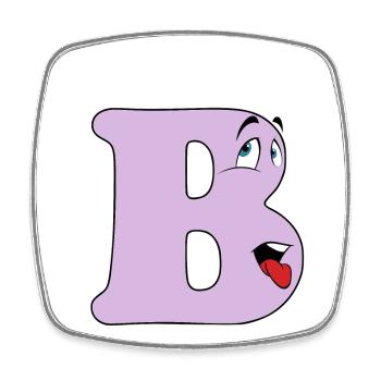 B - Viereckiger Kühlschrankmagnet - Weiß - Vorne