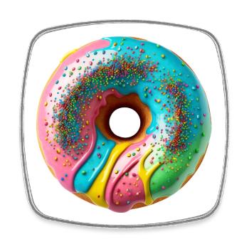 Bunte Donut Vibes - Viereckiger Kühlschrankmagnet - Weiß - Vorne