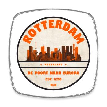 Rotterdam: Poort naar Europa - Viereckiger Kühlschrankmagnet - Weiß - Vorne