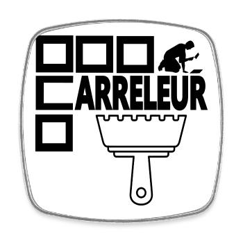 Tiler - Square fridge magnet - white - Front