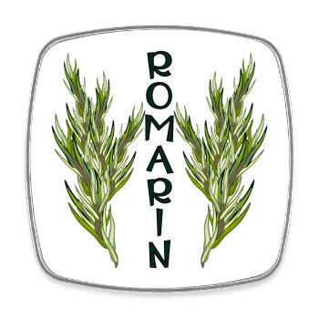 Planter le Romarin - Plantes Aromatiques - JARDIN - Magnet carré - blanc - Devant