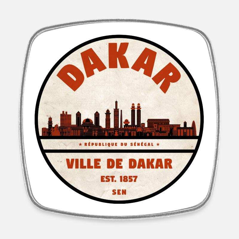 Dakar Sénégal - Magnet carré - blanc
