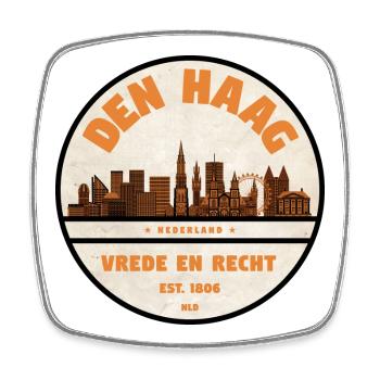 Le logo vintage de La Haye Skyline - Magnet carré - blanc - Devant