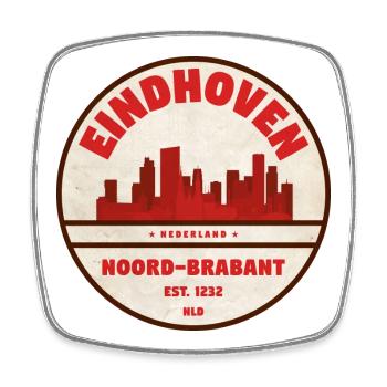 Insigne de la ligne d’horizon d’Eindhoven NL - Magnet carré - blanc - Devant