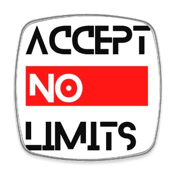 accept no limits grenzenlos erfolg motivation - Viereckiger Kühlschrankmagnet - Weiß - Vorne