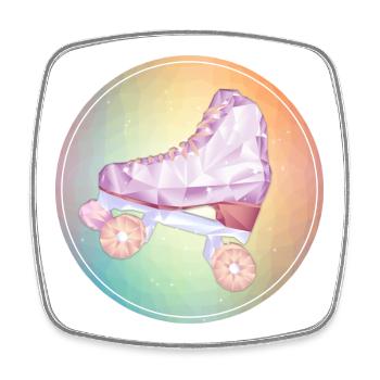 Disco Rollschuhlaufen - Viereckiger Kühlschrankmagnet - Weiß - Vorne