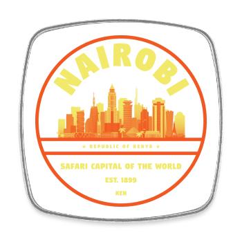 Nairobi Skyline Emblem - Square fridge magnet - white - Front