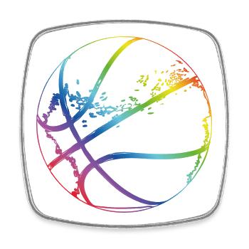 Basketball Skizze - Viereckiger Kühlschrankmagnet - Weiß - Vorne