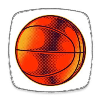Vintage Basketball - Square fridge magnet - white - Front