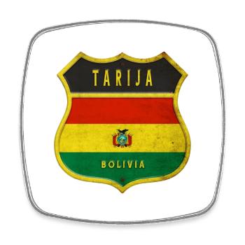 Tarija Bolivia flag coat of arms design - Square fridge magnet - white - Front