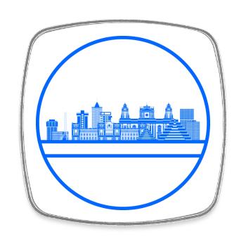 Guatemala City Skyline Blue - Square fridge magnet - white - Front