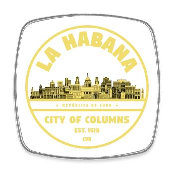 La Habana Stadt der Säulen - Viereckiger Kühlschrankmagnet - Weiß - Vorne