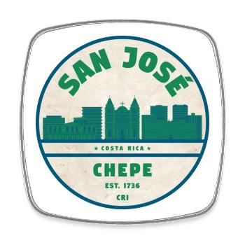 San José Chepe Skyline - Square fridge magnet - white - Front