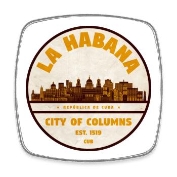 Havana City of Columns Vintage - Square fridge magnet - white - Front