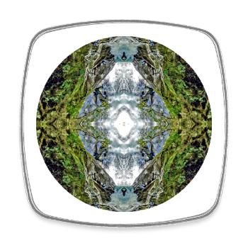 Nature Mandala Nouvelle-Zélande - Magnet carré - blanc - Devant