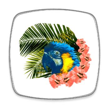 tolle urlaubsoutfits, gelbbrust ara Hibiskus - Viereckiger Kühlschrankmagnet - Weiß - Vorne