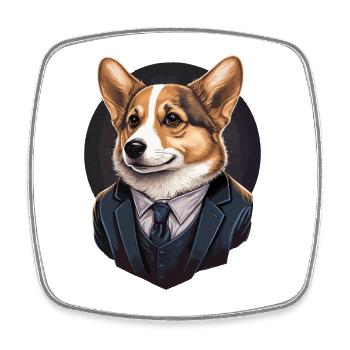Perfect Pet Corgi Dog - Square fridge magnet - white - Front