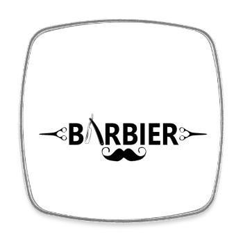 Barbier - Magnet carré - blanc - Devant