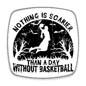 A day without basketball - Square fridge magnet - white - Front
