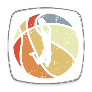 Vintage Basketball - Square fridge magnet - white - Front