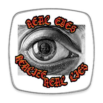 Les vrais yeux réalisent de vrais mensonges Ouvrez les yeux et voyez - Magnet carré - blanc - Devant