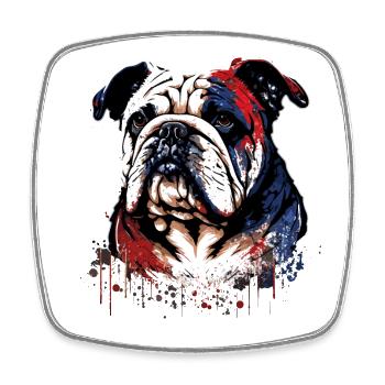 Bulldog Illustration - Magnet carré - blanc - Devant