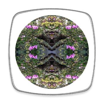 Nature Mandala Bali Taman Tirtagangga - Magnet carré - blanc - Devant