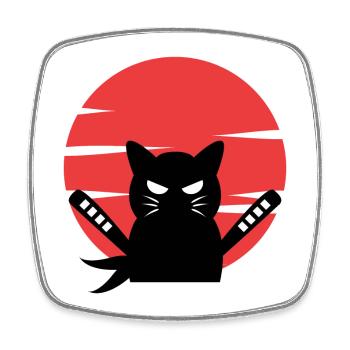 Manga Cat Anime Japan Pop Culture Geek Kanji - Square fridge magnet - white - Front