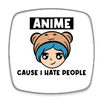 Zeichentrick Manga Comic Cosplay Anime Statement - Viereckiger Kühlschrankmagnet - Weiß - Vorne