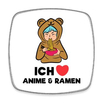 Anime Japan Popkultur Zeichentrick Herz Comic - Viereckiger Kühlschrankmagnet - Weiß - Vorne