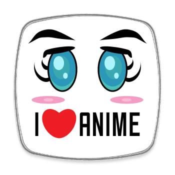 Cosplay Zeichentrick Statement Herz Manga Anime - Viereckiger Kühlschrankmagnet - Weiß - Vorne