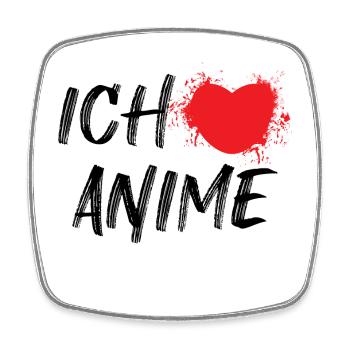 Anime Herz Manga Asiatisch Asien Popkultur - Viereckiger Kühlschrankmagnet - Weiß - Vorne