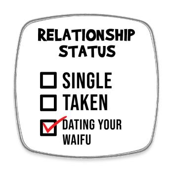 Manga Japanese Japan Anime Statement Kanji - Square fridge magnet - white - Front