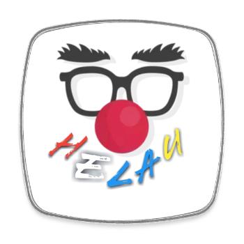 Helau Lustiger Clown-Gesichtsdruck - Viereckiger Kühlschrankmagnet - Weiß - Vorne