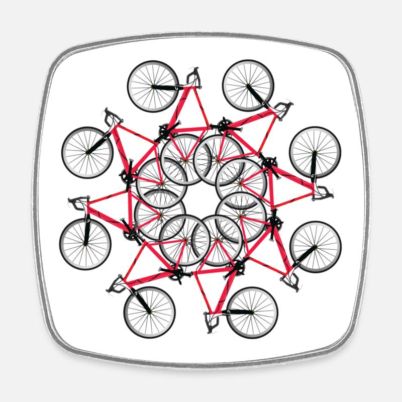 vélo, cycliste, fan de cyclisme - Magnet carré - blanc