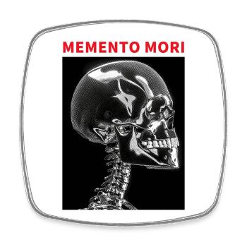 Skull Memento Mori Black - Square fridge magnet - white - Front
