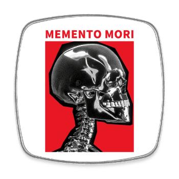 Skull Memento Mori - Square fridge magnet - white - Front