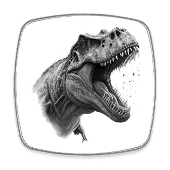 T Rex Tyrannosaurus Rex Dinosaure Carnivore - Magnet carré - blanc - Devant