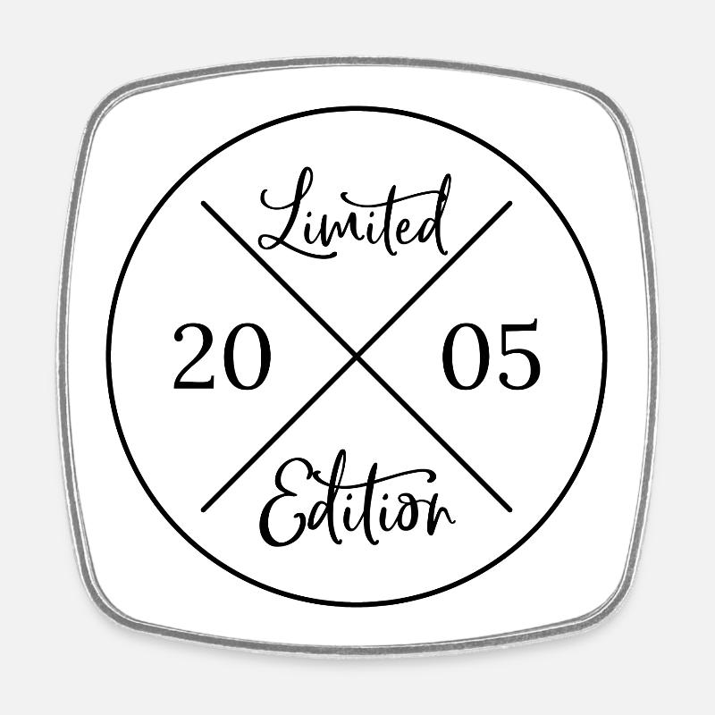 Limited Edition 2005 - 21. Geburtstag Geschenk - Viereckiger Kühlschrankmagnet - Weiß