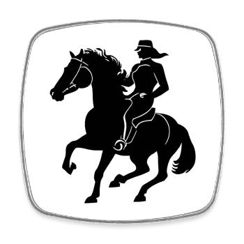 Cheval, équitation, équitation, chevaux - Magnet carré - blanc - Devant