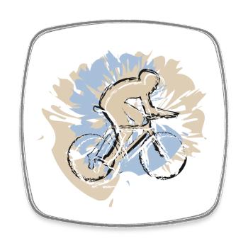 Your sport, your style! Cycling in a cool outfit - Square fridge magnet - white - Front