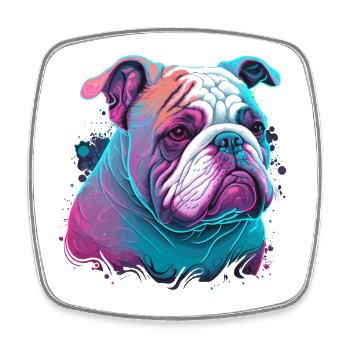 Innocent Face Bulldog - Square fridge magnet - white - Front