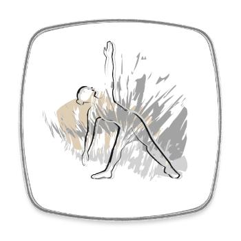 Triangle Yoga motif for yoga friends - Square fridge magnet - white - Front