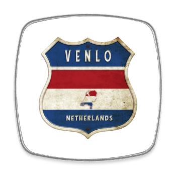 Design du blason de Venlo, Pays-Bas - Magnet carré - blanc - Devant