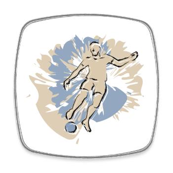 Football players in action while playing football - Square fridge magnet - white - Front