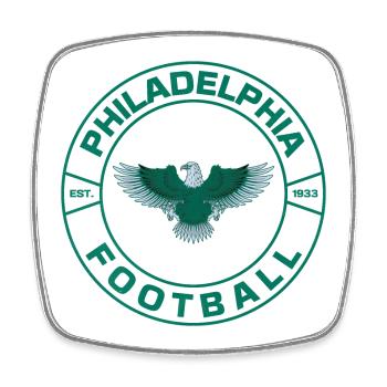 Logo de la ronde des Philadelphia Eagle avec style football - Magnet carré - blanc - Devant
