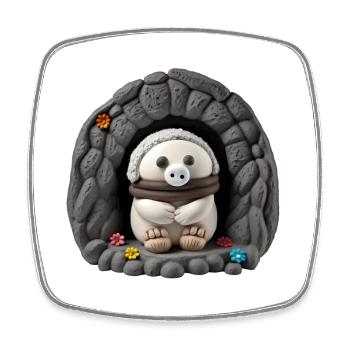 Cute weird creature - Viereckiger Kühlschrankmagnet - Weiß - Vorne