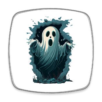 Ghosted Portal - Square fridge magnet - white - Front