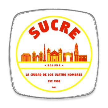 Sucre City Silhouette Bolivia - Square fridge magnet - white - Front